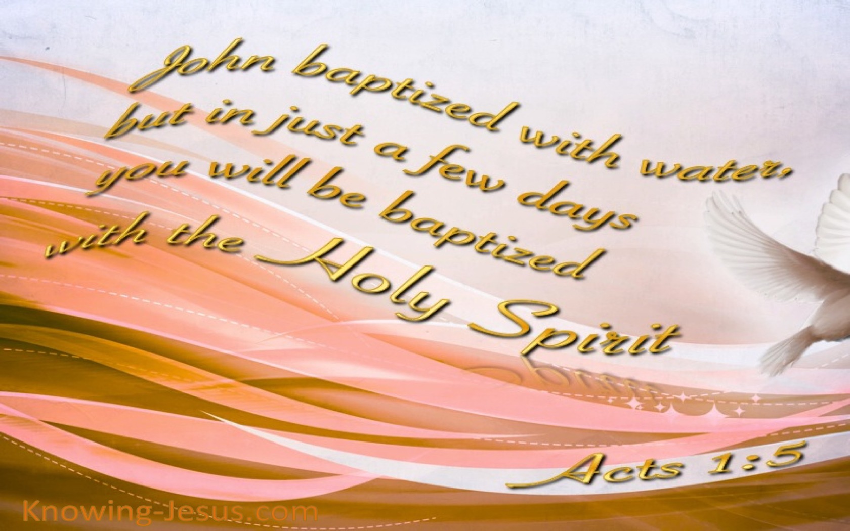 Acts 1:5 Baptised With The Holy Spirit (gold)